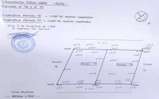 Zwei sonnige Grundstücke zu verkaufen in Oliva Urb. Tossal Gross